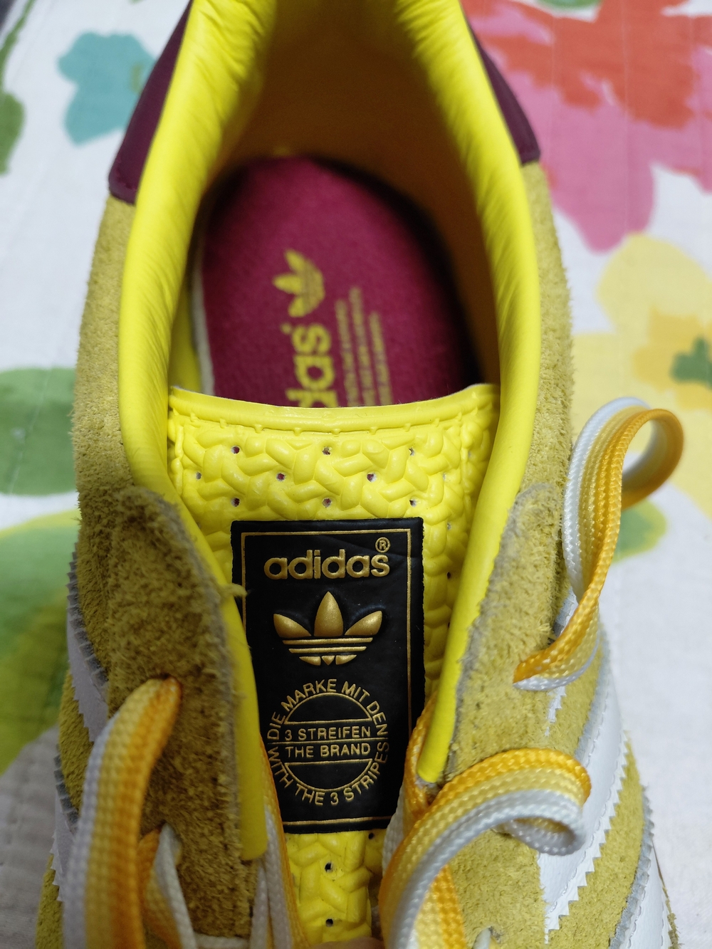 adidas Yellow and White Suede Low-Top Sneakers - Picture 9 of 10